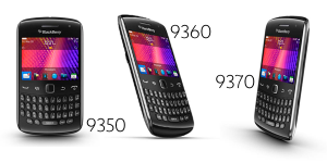 Die drei neuen Modelle der Curve-Reihe: Das BlackBerry Curve 9350, 9360 und 9370.